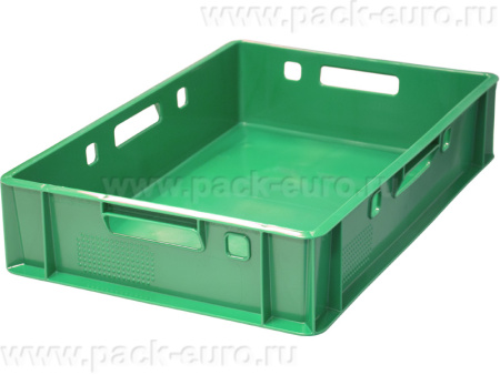 Ящик мясной Е1 сплошной 600х400х120 зеленый, арт. 205