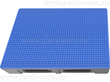 Паллет 1200х800х160 сплошной антискользящий, на 3-х полозьях  синий, арт. CR 1208 TC1 синий Palgrip