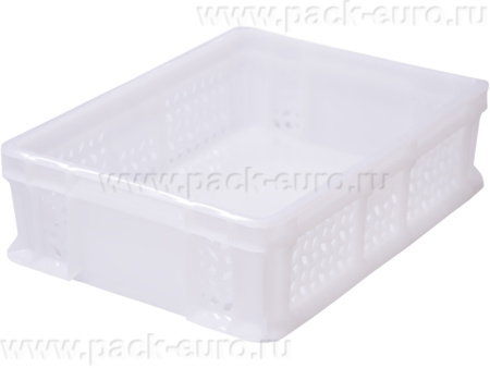 Ящик 400х300х120 мороз. дно сплошное, стенки перфорированные, с внешней ручкой  неокрашенный, арт. 701.02.02 м
