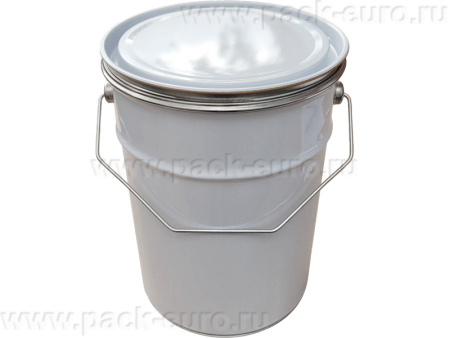 Банка металл 5л d180мм с ребром жесткости с прижимной белой крышкой Master, код: 37076, арт. БЖ 5