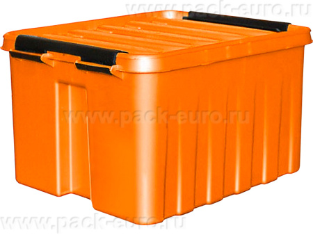 Ящик 210х170х135 мм с крышкой и клипсами оранжевый, арт. Rox Box 3