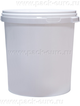Ведро-бак белый 30л круглый  с крышкой, арт. ВП 30