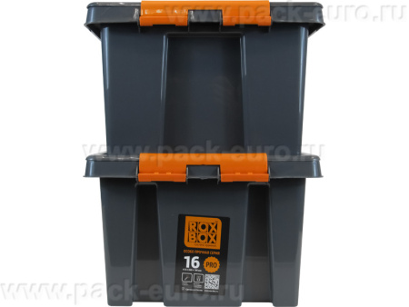 Ящик сплошной 415×300×190 мм, объем 16 л., арт.: Rox Box PRO 16, антрацит, код: 25339, арт. Rox Box PRO 16